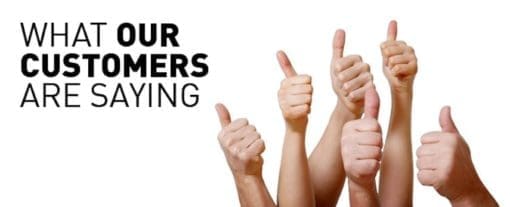 thumbs up from satisfied customers.